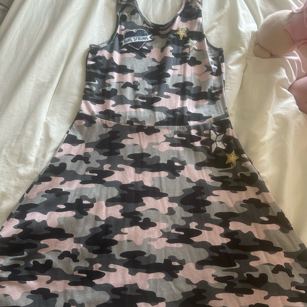Camo Print Sleeveless Dress